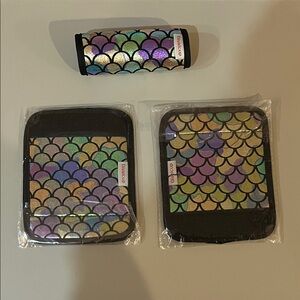 Colorful Mermaid Luggage Handle Wrap Accessories Set
